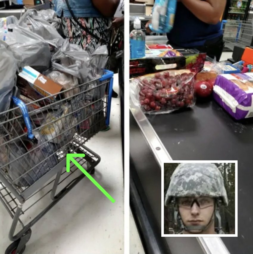 Angry Military Father Snaps Photo After Spotting Shoppers Groceries