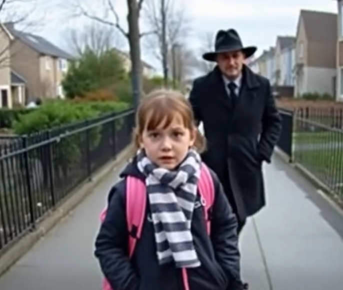 When a seven-year-old realized someone in black was following her, she chose not to flee