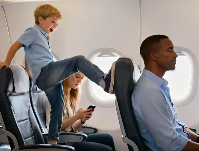 During my last flight, a seven-year-old boy kept hitting my seat! nothing would calm him down, so here is what I decided to do